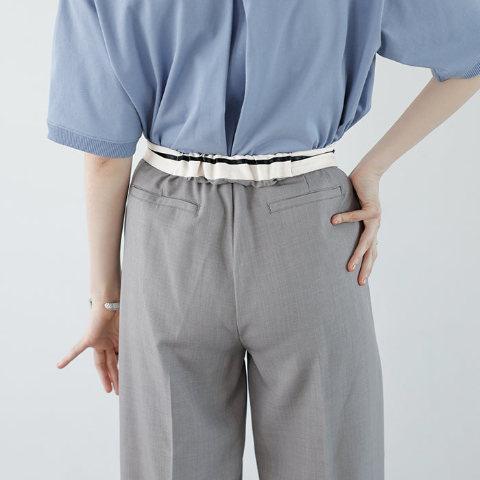 ジーラ GeeRA 2WAYハイウエストスラックスパンツ