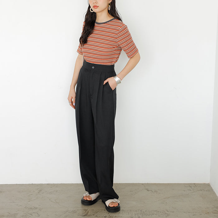 ジーラ GeeRA 2WAYハイウエストスラックスパンツ