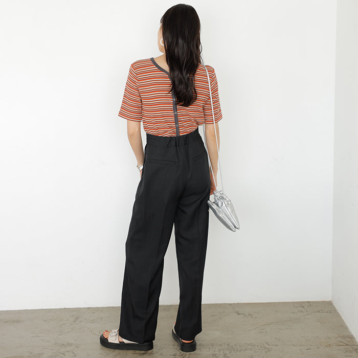 ジーラ GeeRA 2WAYハイウエストスラックスパンツ