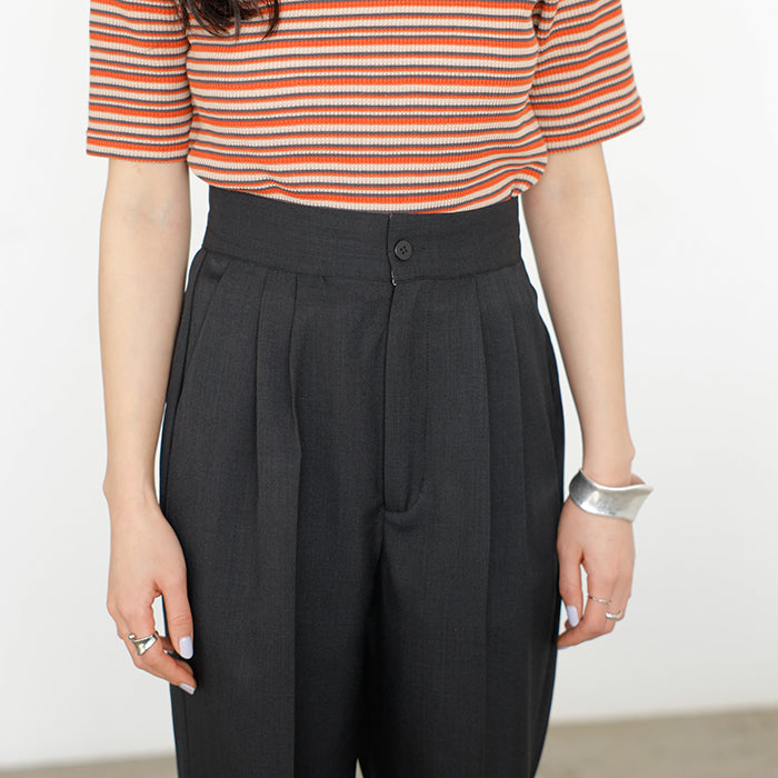 ジーラ GeeRA 2WAYハイウエストスラックスパンツ