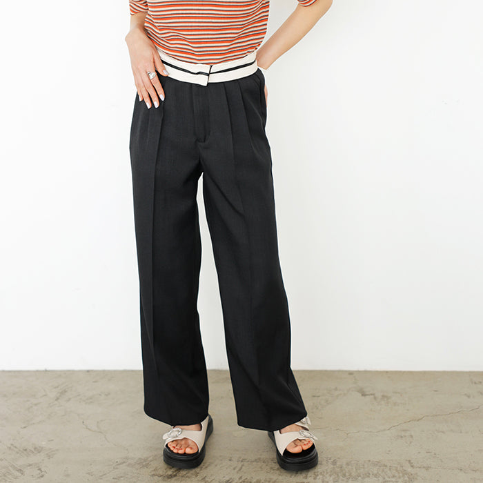 ジーラ GeeRA 2WAYハイウエストスラックスパンツ