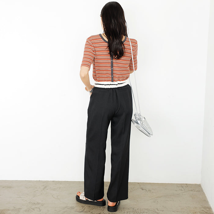 ジーラ GeeRA 2WAYハイウエストスラックスパンツ