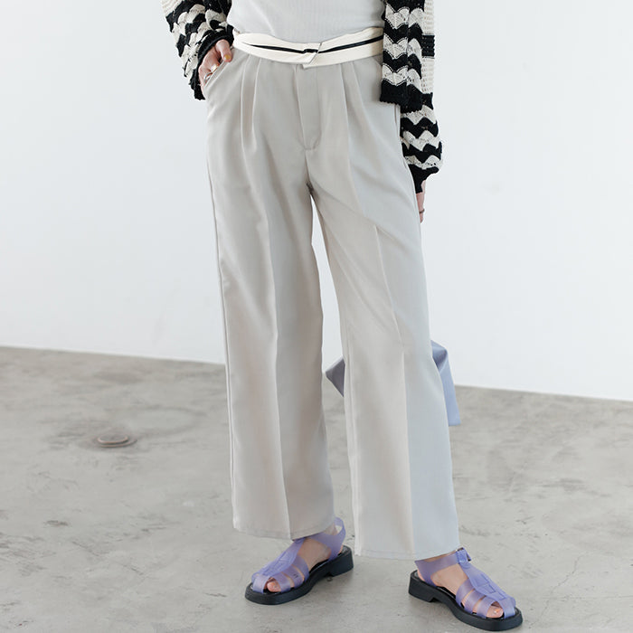 ジーラ GeeRA 2WAYハイウエストスラックスパンツ