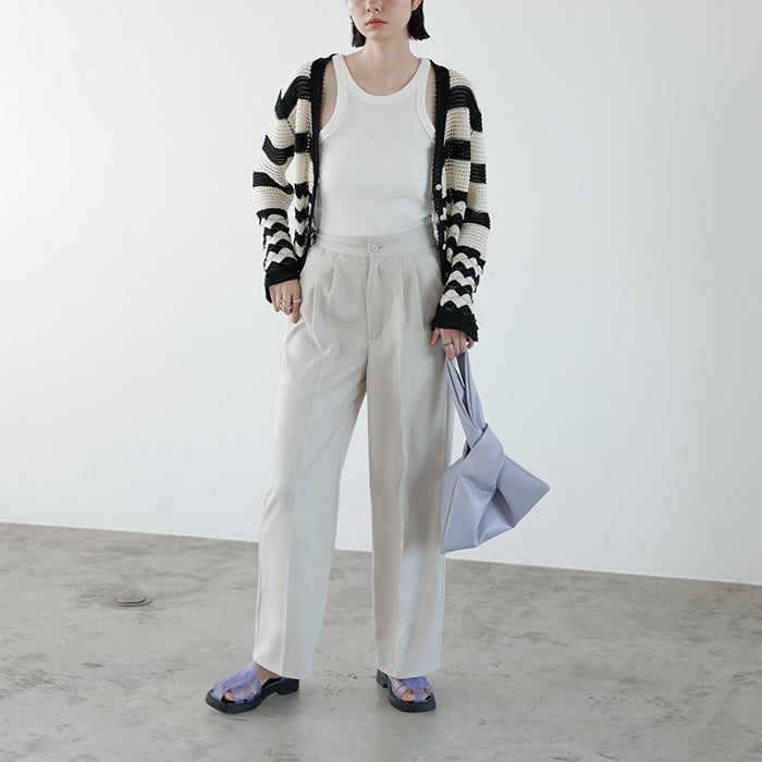 ジーラ GeeRA 2WAYハイウエストスラックスパンツ