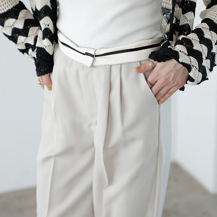 ジーラ GeeRA 2WAYハイウエストスラックスパンツ