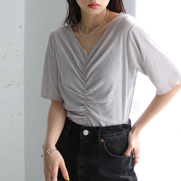 ジーラ GeeRA Vネックシャーリングカットソー