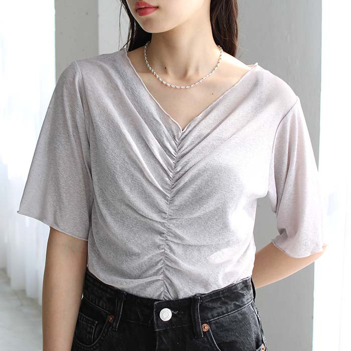 ジーラ GeeRA Vネックシャーリングカットソー