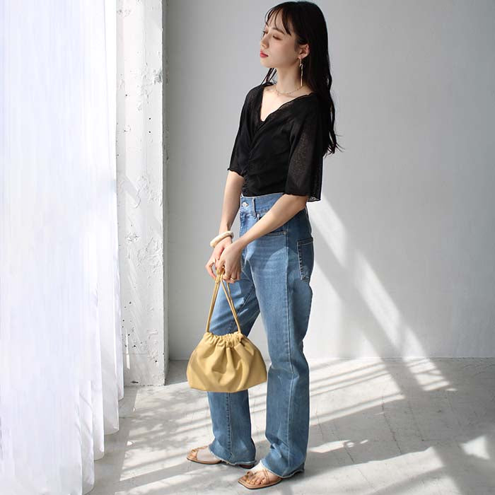 ジーラ GeeRA Vネックシャーリングカットソー