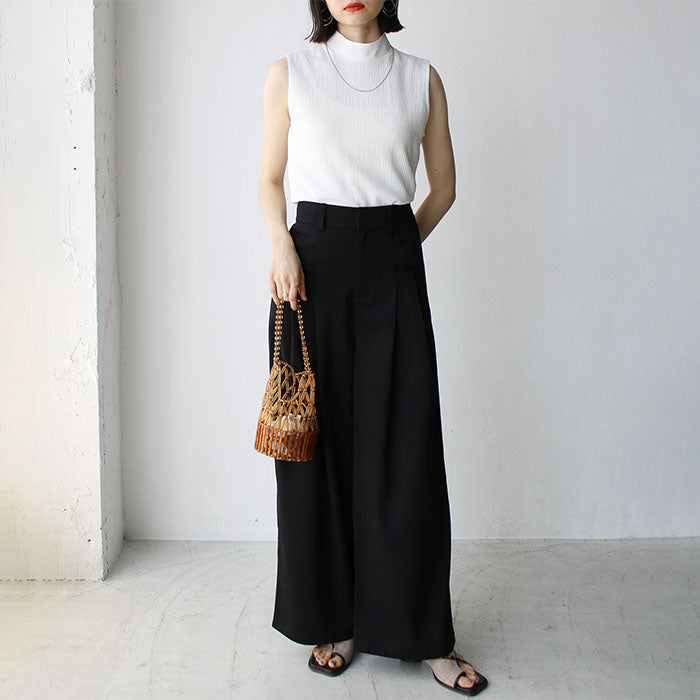 ジーラ GeeRA カットジャカードノースリーブハイネックブラウス