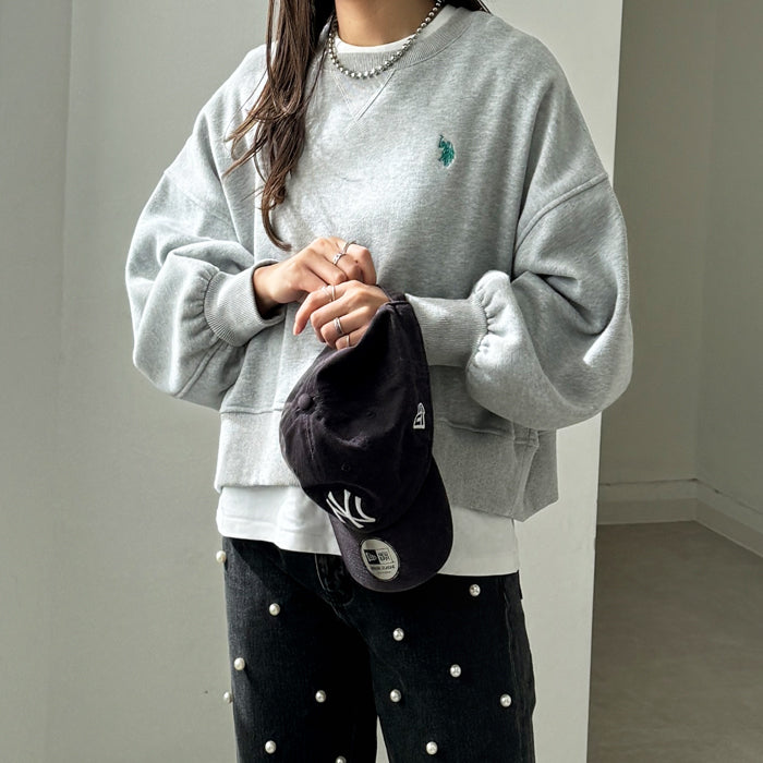 ジーラ GeeRA 【U.S.POLO ASSN】ショートスウェット (モクグレー) 杢グレー