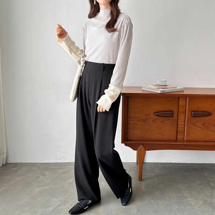 ジーラ GeeRA 異素材ドッキング配色メロープルオーバー