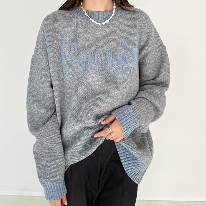 ジーラ GeeRA モヘアライクジャガードロゴニット (ベージュ系) ベージュ系