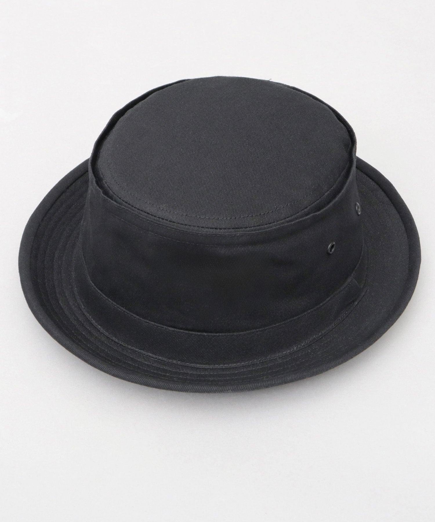 レックハッター Req Hatter ハット ポークパイハット メンズ 帽子 デニム コットン スウェット 3素材 つば短め つば 短い (ブラック-B(スウェット)) ブラック-B(スウェット)