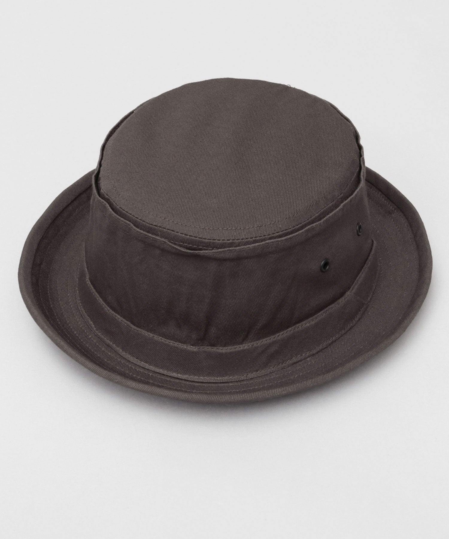 レックハッター Req Hatter ハット ポークパイハット メンズ 帽子 デニム コットン スウェット 3素材 つば短め つば 短い (ブラック-B(スウェット)) ブラック-B(スウェット)