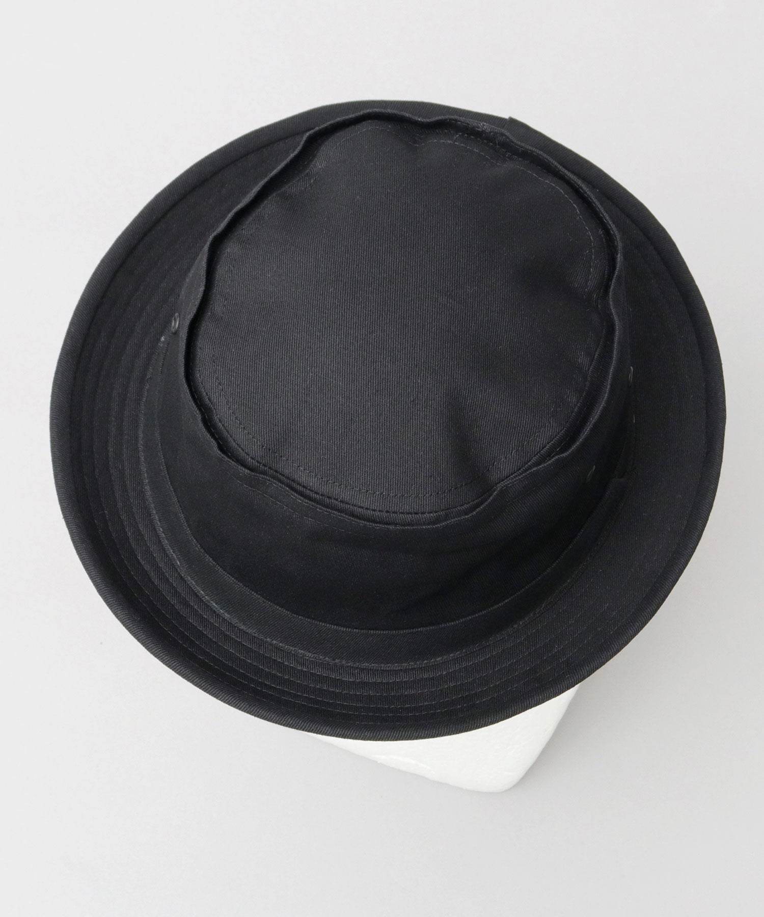 レックハッター Req Hatter ハット ポークパイハット メンズ 帽子 デニム コットン スウェット 3素材 つば短め つば 短い (ブラック-B(スウェット)) ブラック-B(スウェット)