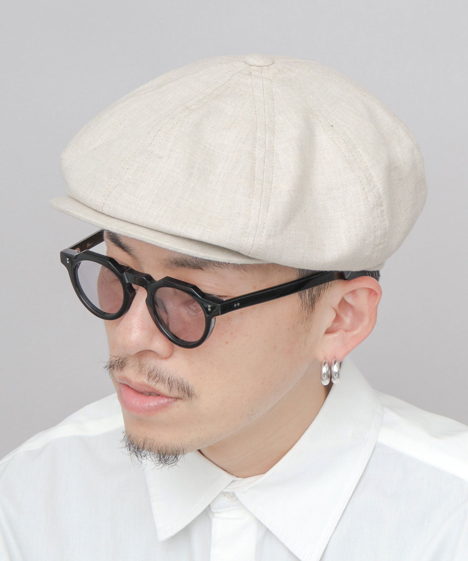 レックハッター Req Hatter 綿麻 リネン混 キャスケット (アイボリー) アイボリー