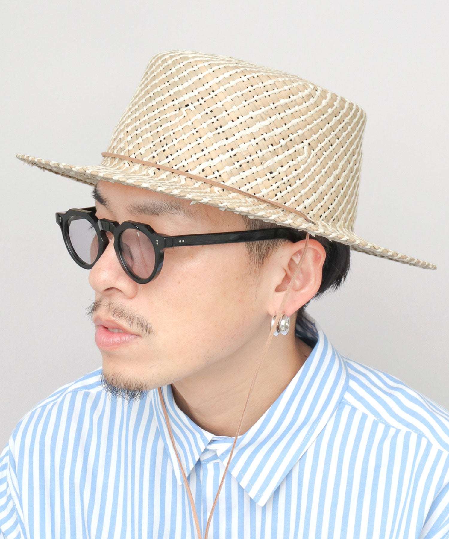 レックハッター Req Hatter ガマ あご紐付き カンカン帽 (ホワイト) ホワイト