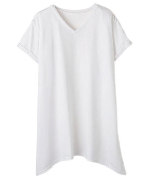 ラナン RANAN 接触冷感 ゆるシルエットVネックTシャツ