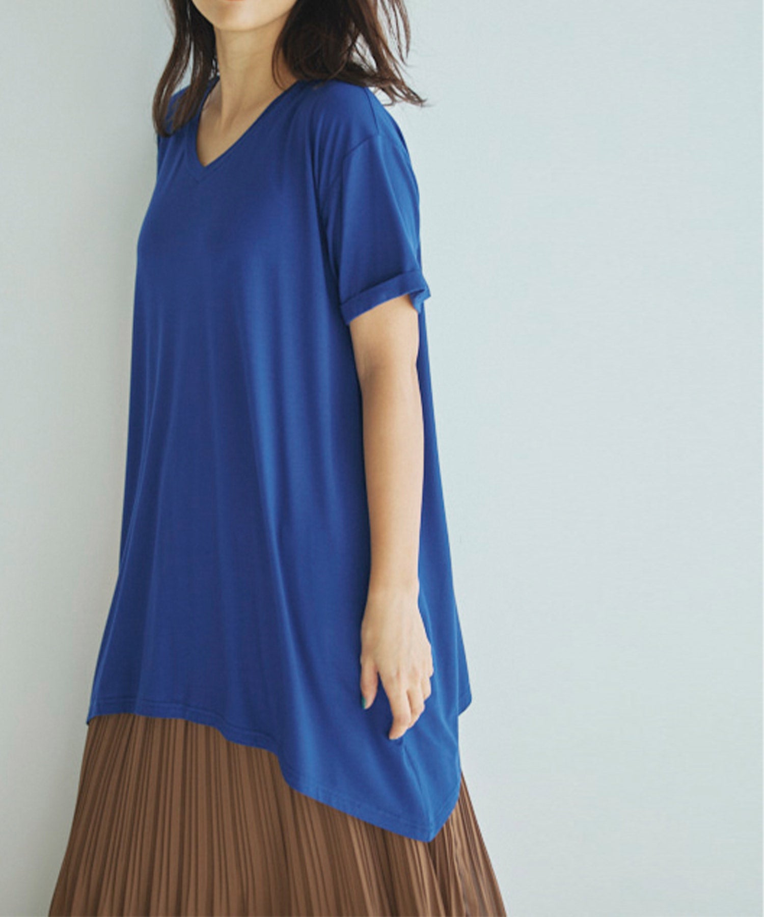 ラナン RANAN 接触冷感 ゆるシルエットVネックTシャツ