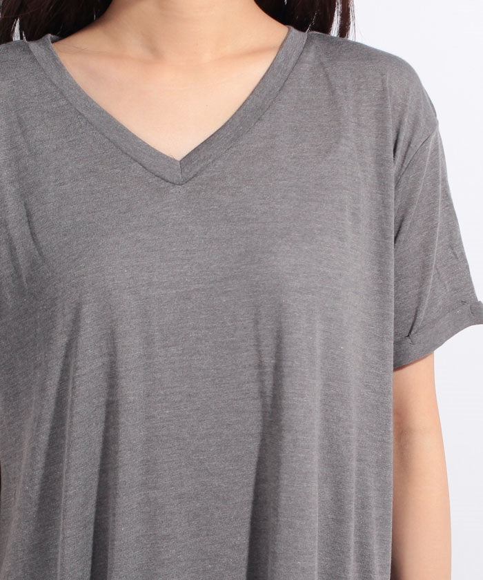 ラナン RANAN 接触冷感 ゆるシルエットVネックTシャツ