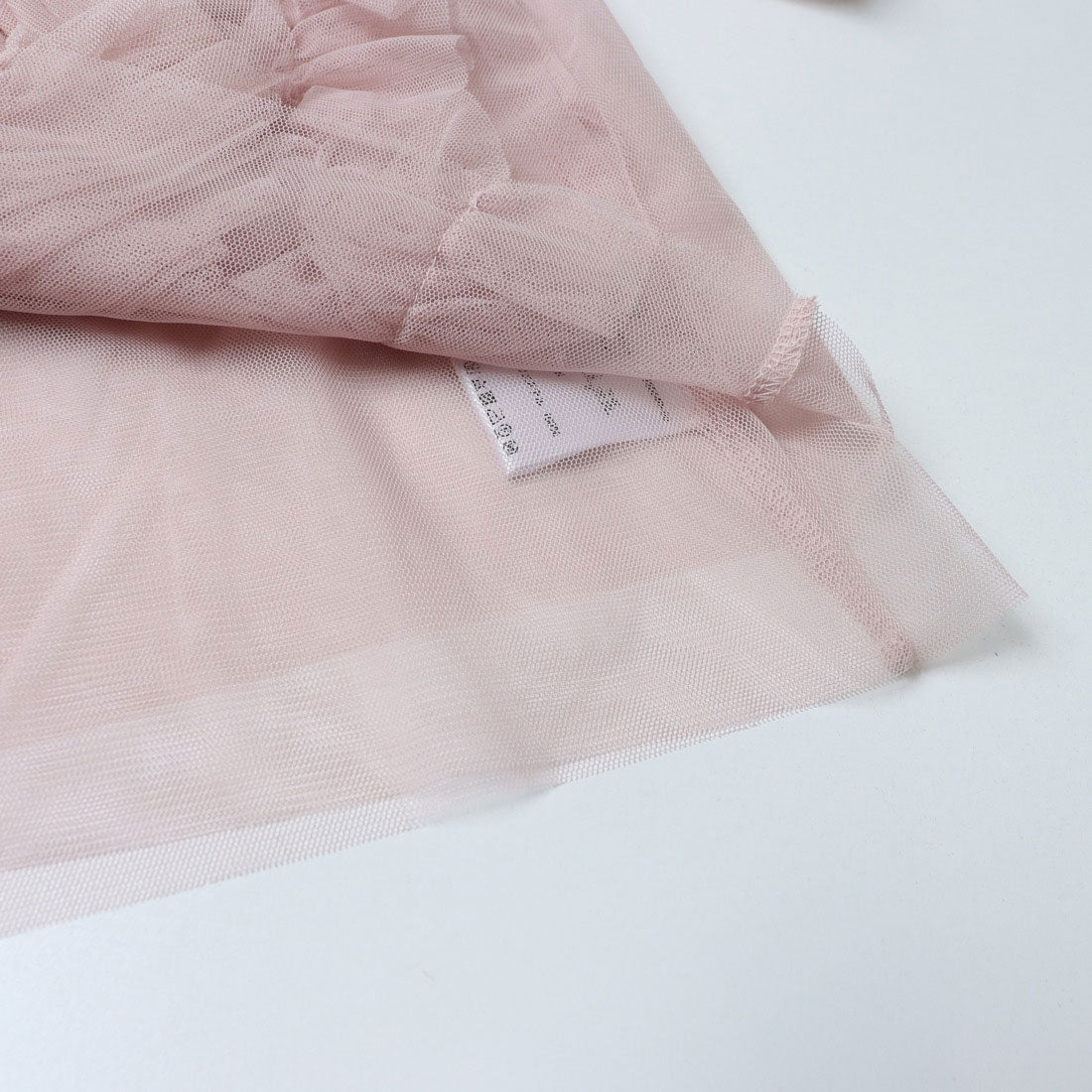 ラナン RANAN アシメフリルチュールブラウス (ピンクベージュ) ピンクベージュ