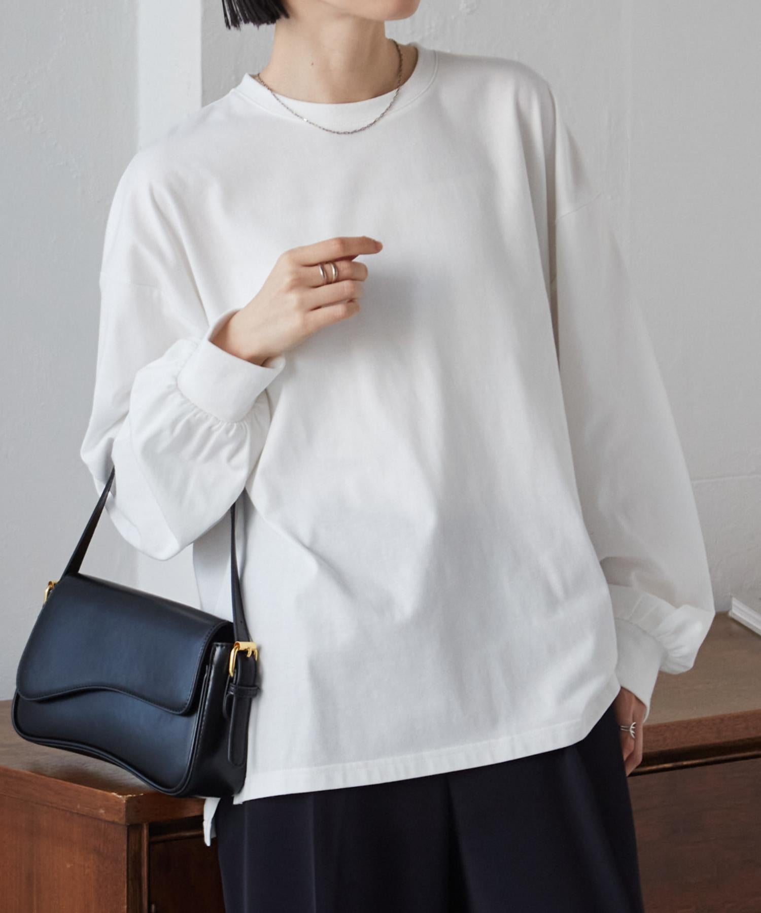 ラナン RANAN 多機能ベーシックオーバーサイズ長袖Tシャツ (ホワイト) ホワイト