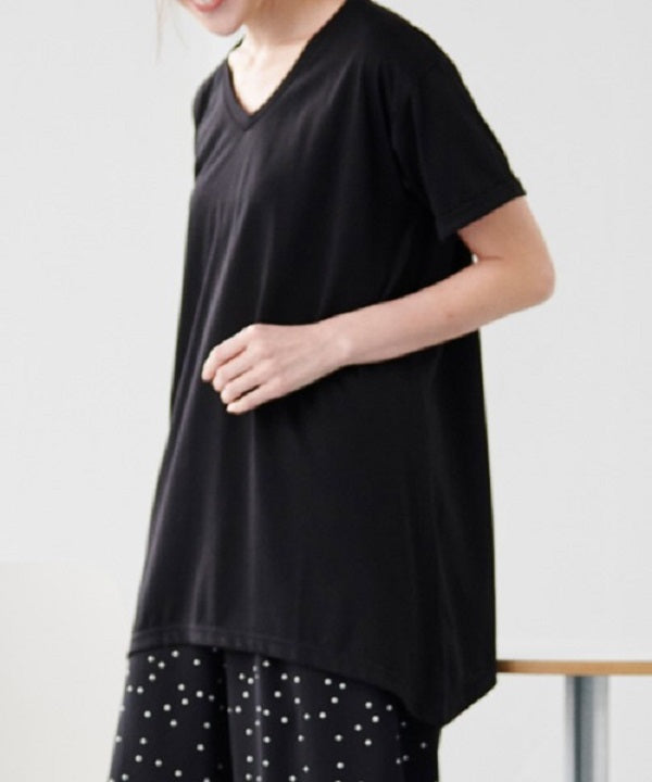 RANAN RANAN Contact Cool Feeling Loose Silhouette V-Neck T-Shirt