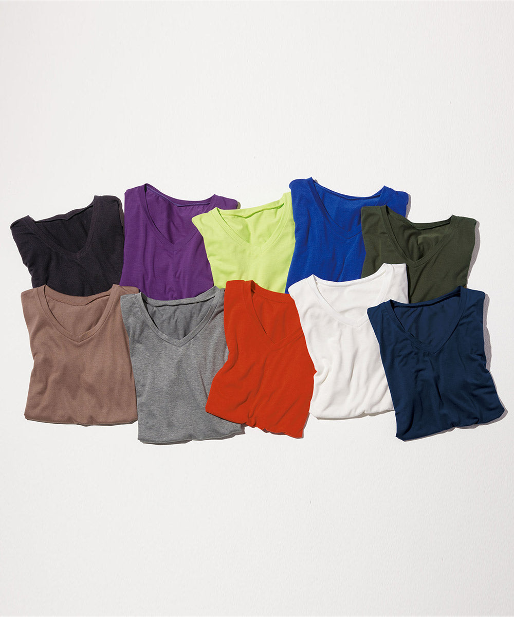 RANAN RANAN Contact Cool Feeling Loose Silhouette V-Neck T-Shirt