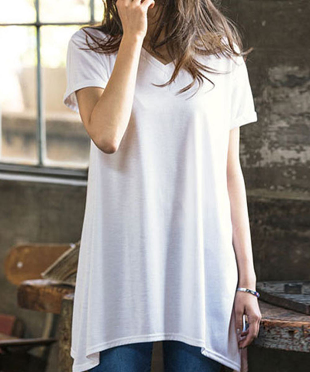 RANAN RANAN Contact Cool Feeling Loose Silhouette V-Neck T-Shirt