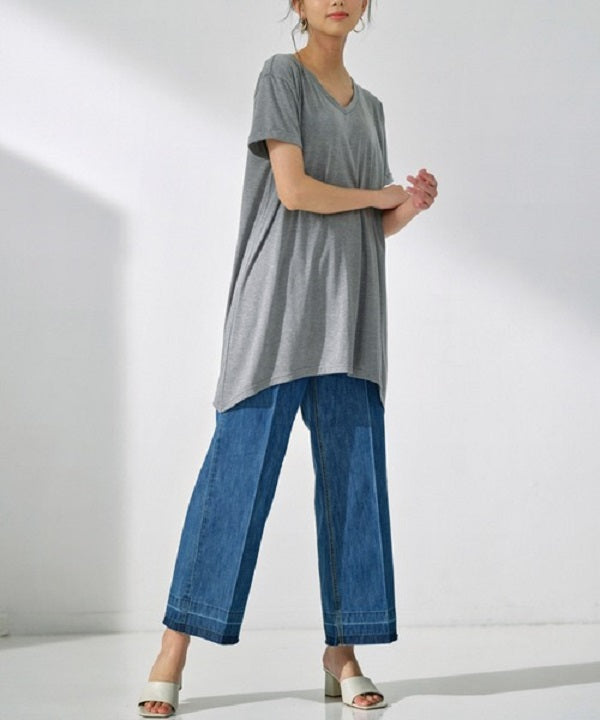 RANAN RANAN Contact Cool Feeling Loose Silhouette V-Neck T-Shirt