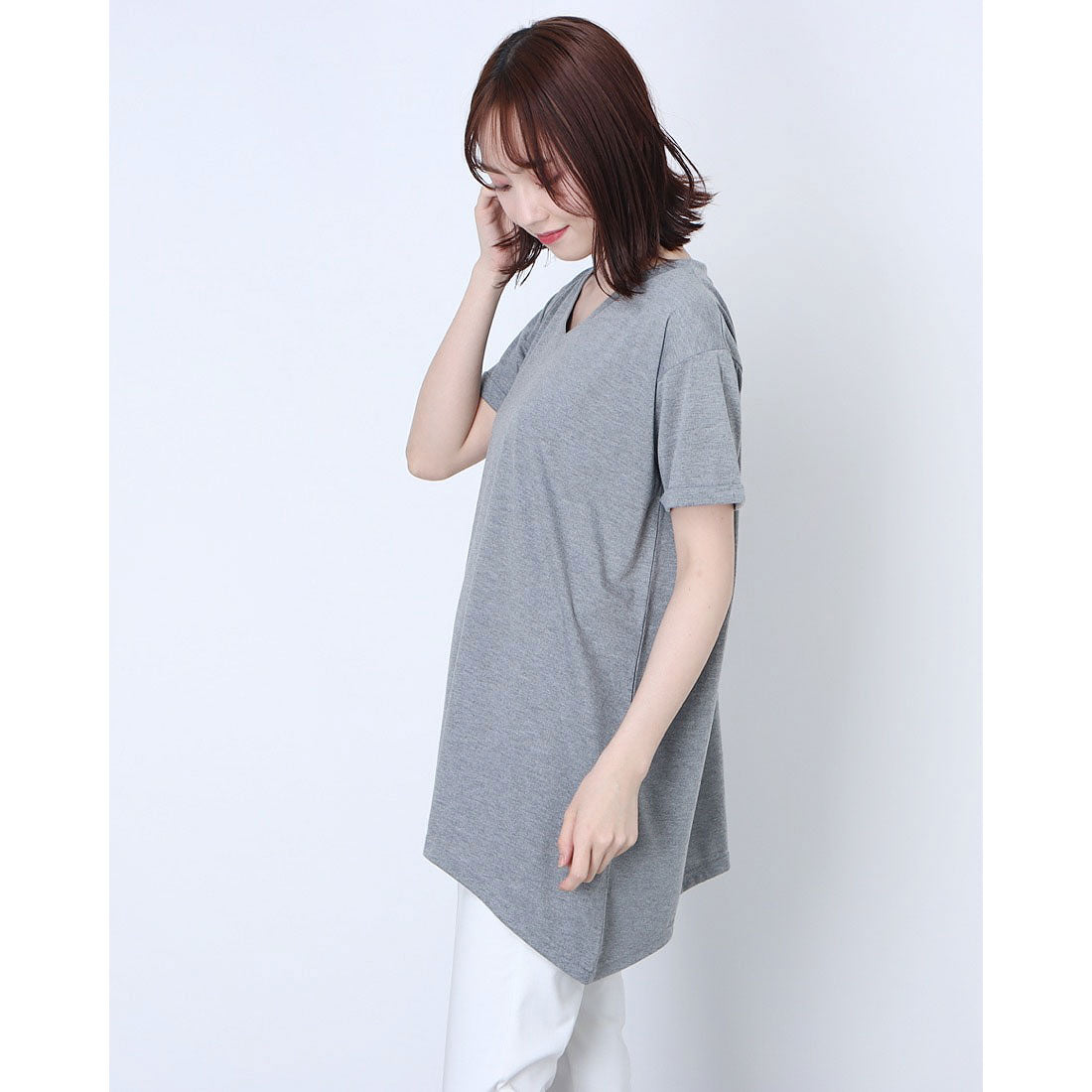 RANAN RANAN Contact Cool Feeling Loose Silhouette V-Neck T-Shirt