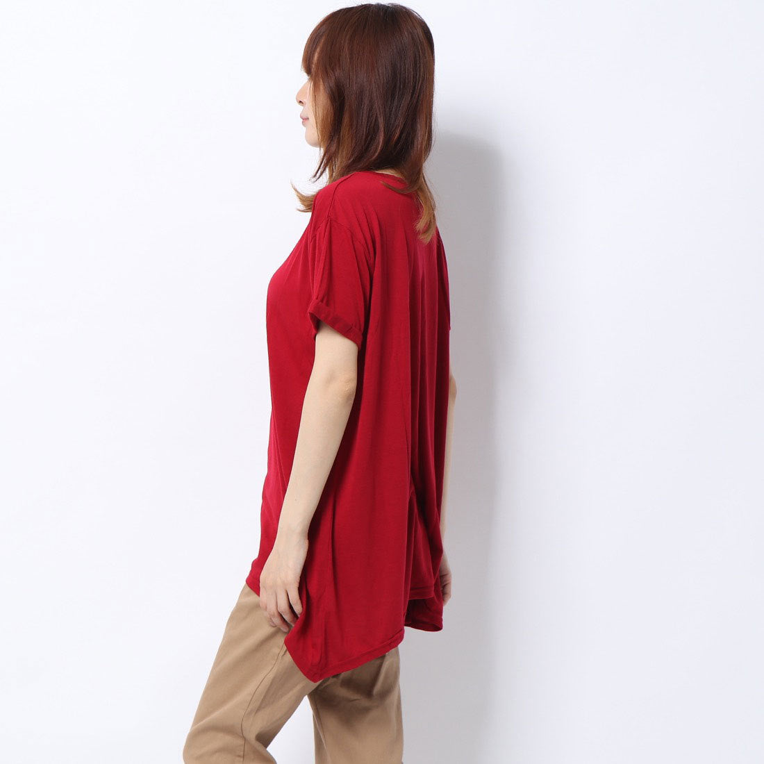 RANAN RANAN Contact Cool Feeling Loose Silhouette V-Neck T-Shirt