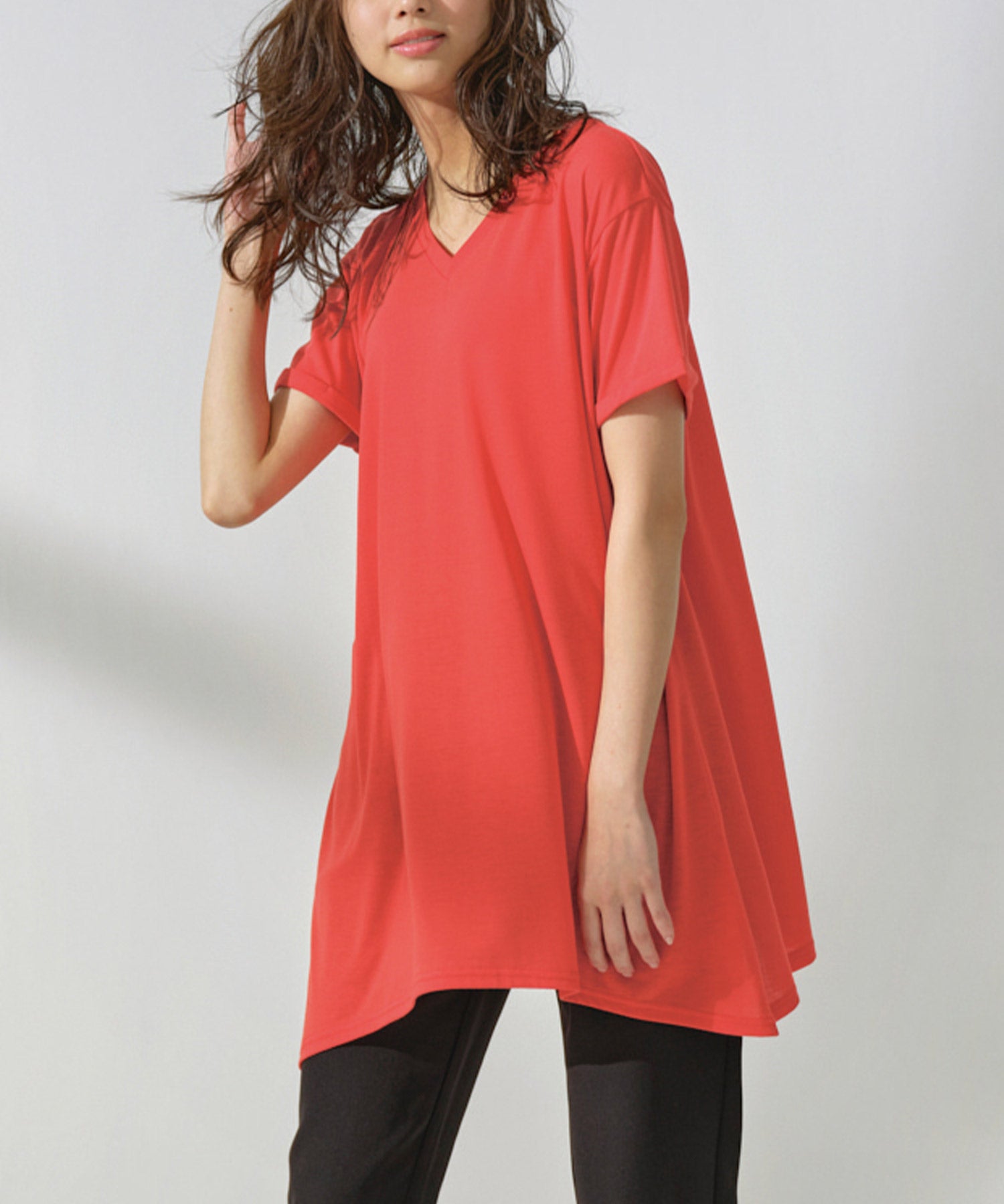 ラナン RANAN 接触冷感 ゆるシルエットVネックTシャツ