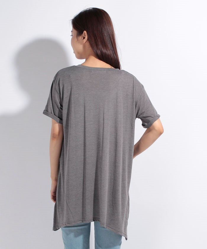 RANAN RANAN Contact Cool Feeling Loose Silhouette V-Neck T-Shirt