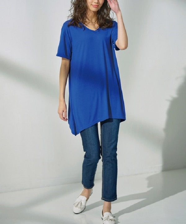 RANAN RANAN Contact Cool Feeling Loose Silhouette V-Neck T-Shirt