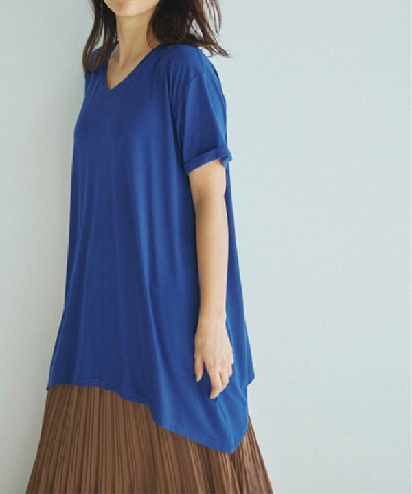 RANAN RANAN Contact Cool Feeling Loose Silhouette V-Neck T-Shirt