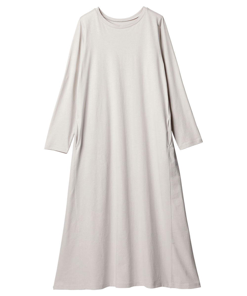 ラナン RANAN 〈BC〉ポケット付マキシワンピース (ライトグレー) ライトグレー