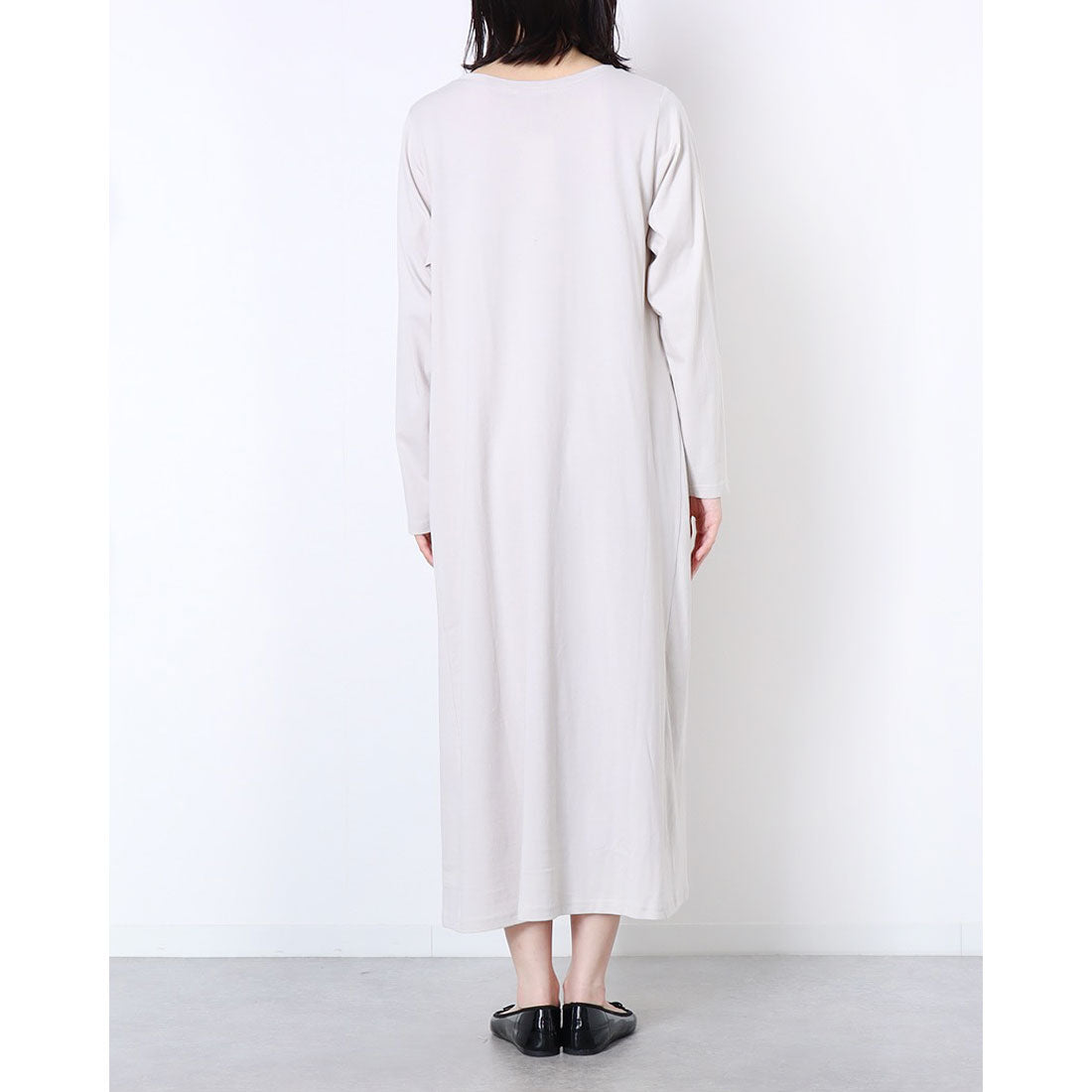 ラナン RANAN 〈BC〉ポケット付マキシワンピース (ライトグレー) ライトグレー