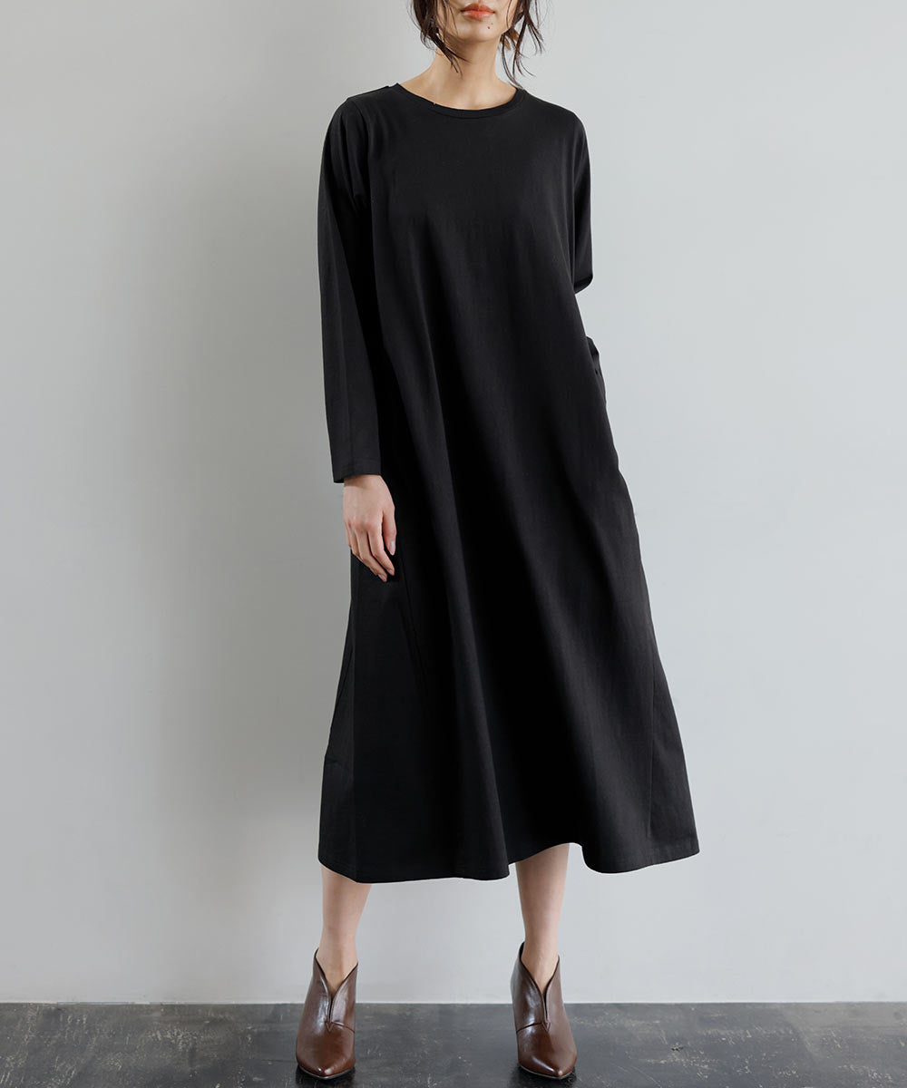 ラナン RANAN 〈BC〉ポケット付マキシワンピース (ブラック) ブラック