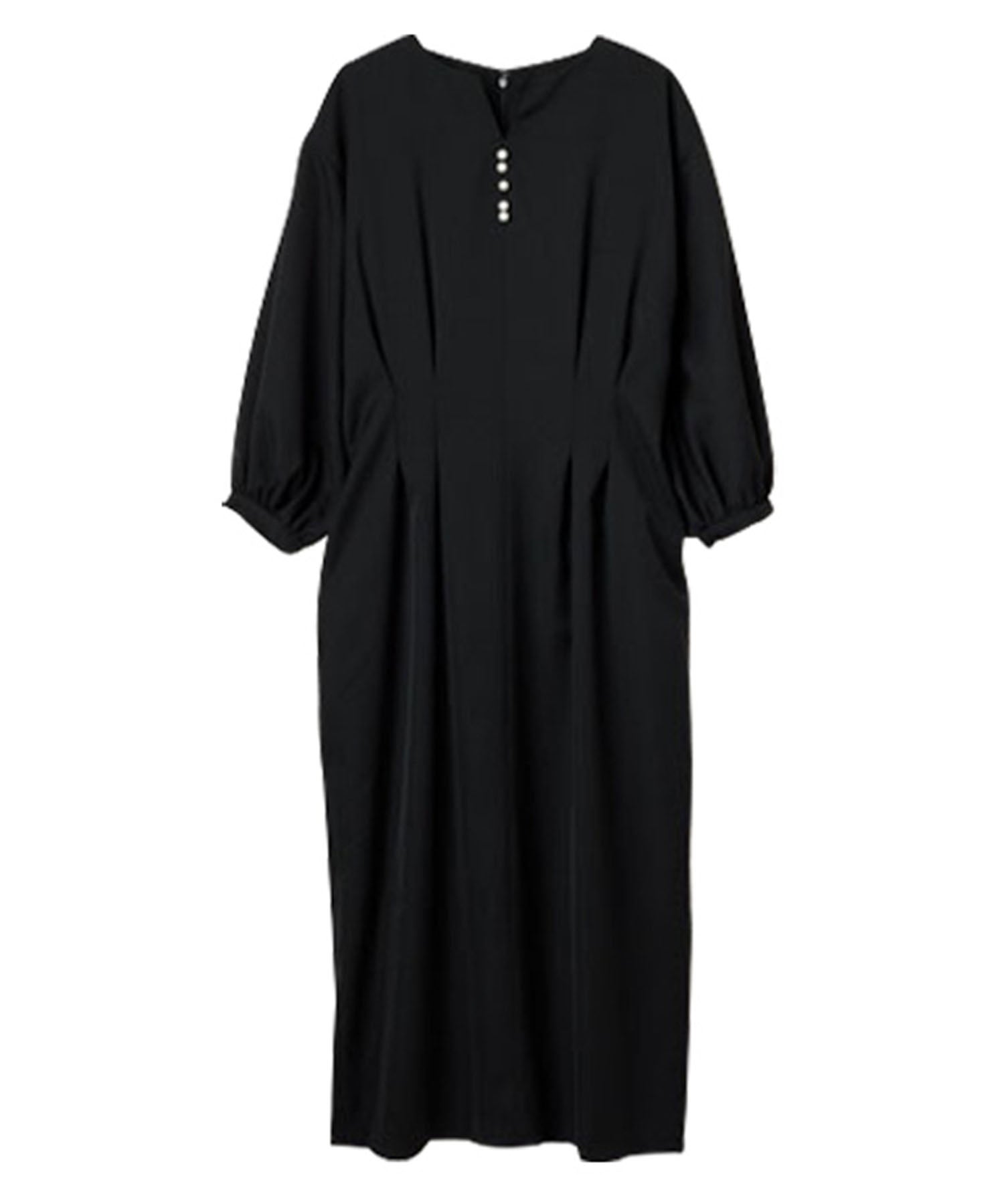 ラナン RANAN パール調タックワンピース