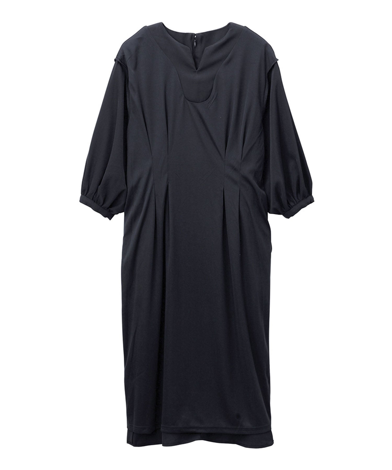 ラナン RANAN パール調タックワンピース