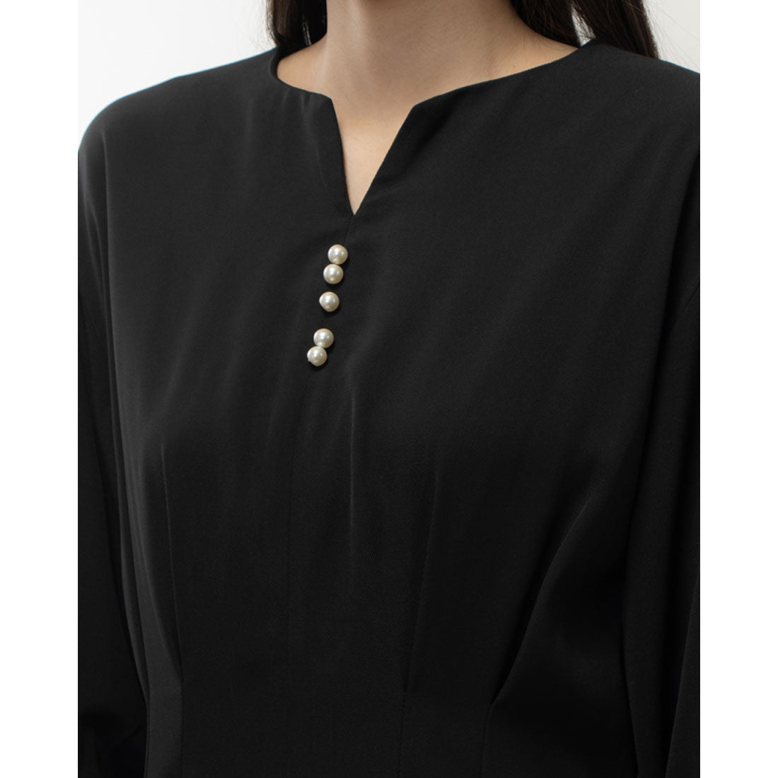 ラナン RANAN パール調タックワンピース