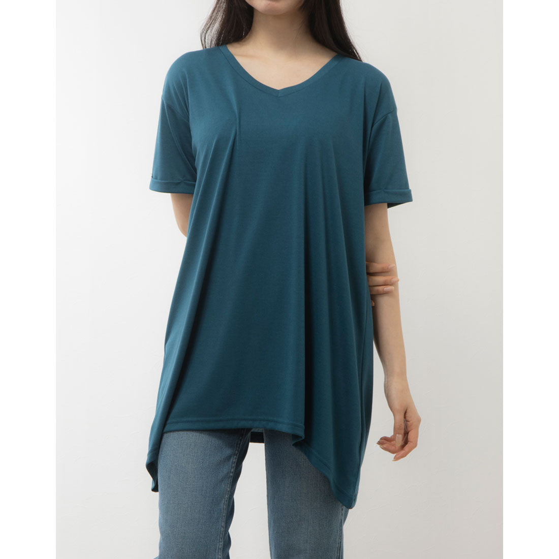 ラナン RANAN 接触冷感 ゆるシルエットVネックTシャツ