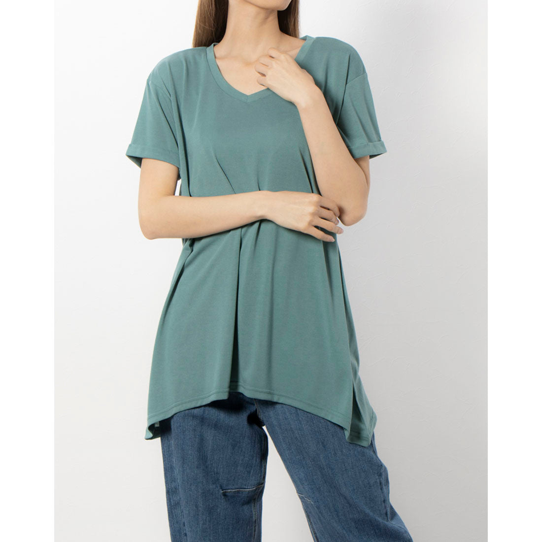 ラナン RANAN 接触冷感 ゆるシルエットVネックTシャツ