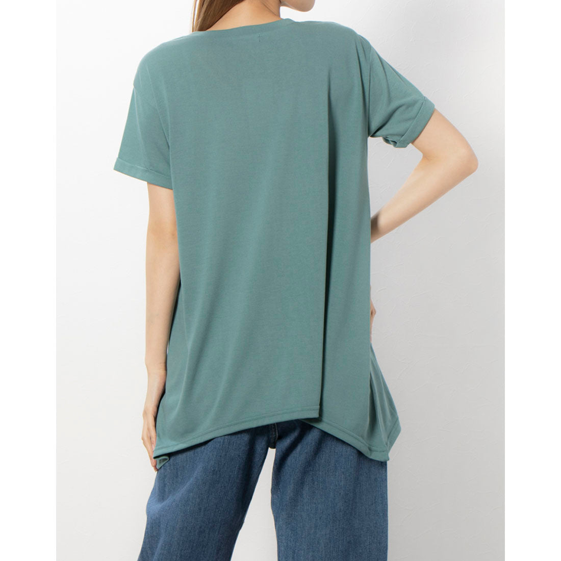 RANAN RANAN Contact Cool Feeling Loose Silhouette V-Neck T-Shirt