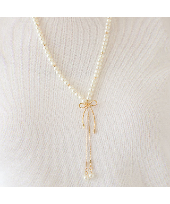 ローズティアラ RoseTiara リボンスライド式ネックレス (ゴールド) ゴールド