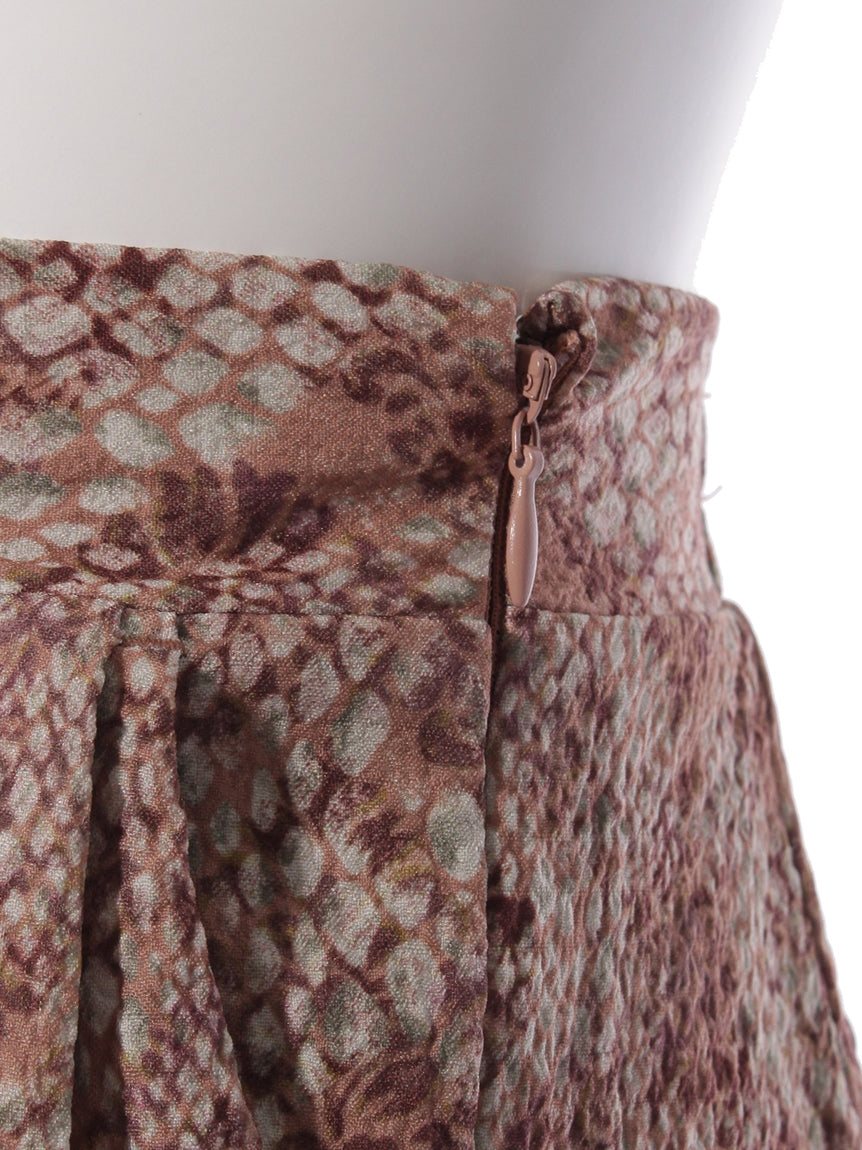 レイカズン Ray Cassin ミラパイソン柄タックパンツ (ブラウン) ブラウン