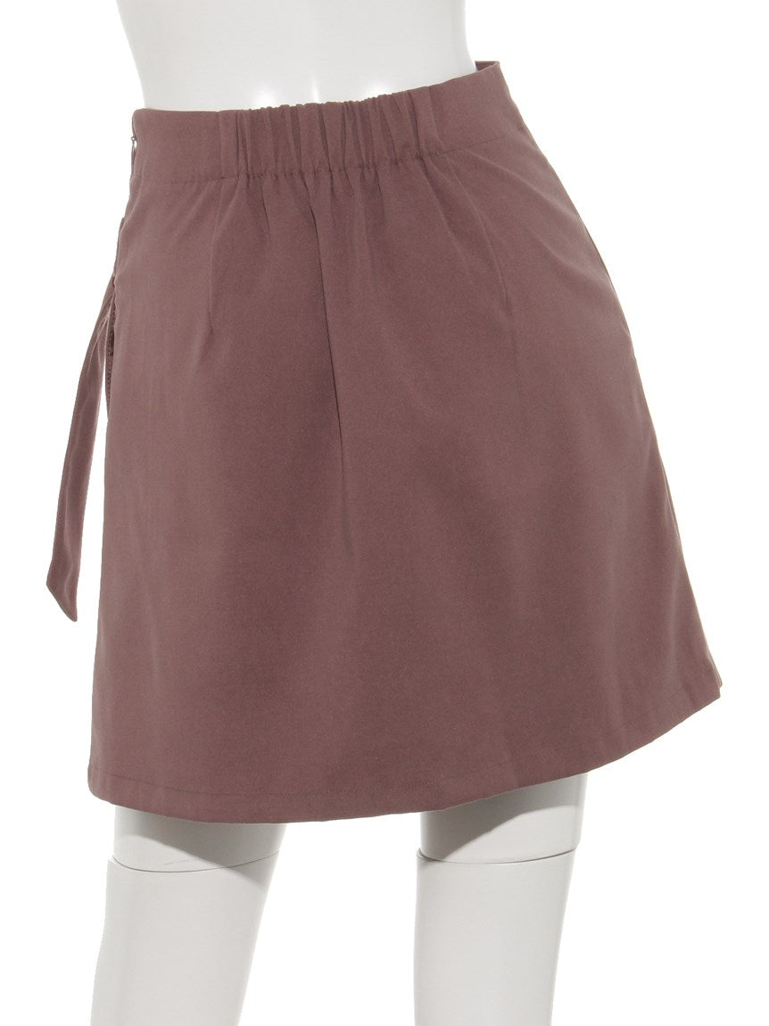 レイカズン Ray Cassin ベルト付き巻きミニスカート (グレー) グレー