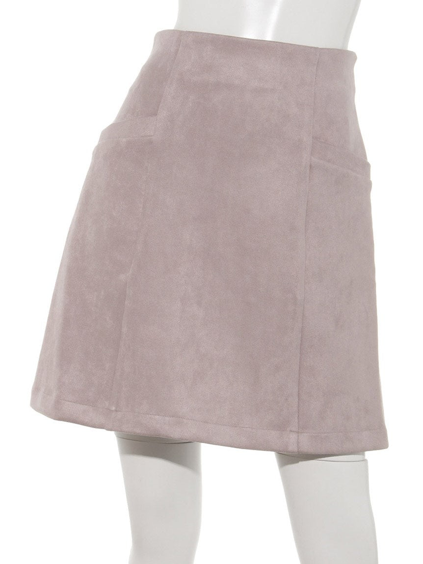 レイカズン Ray Cassin ポンチスウェード台形スカート (ピンク) ピンク