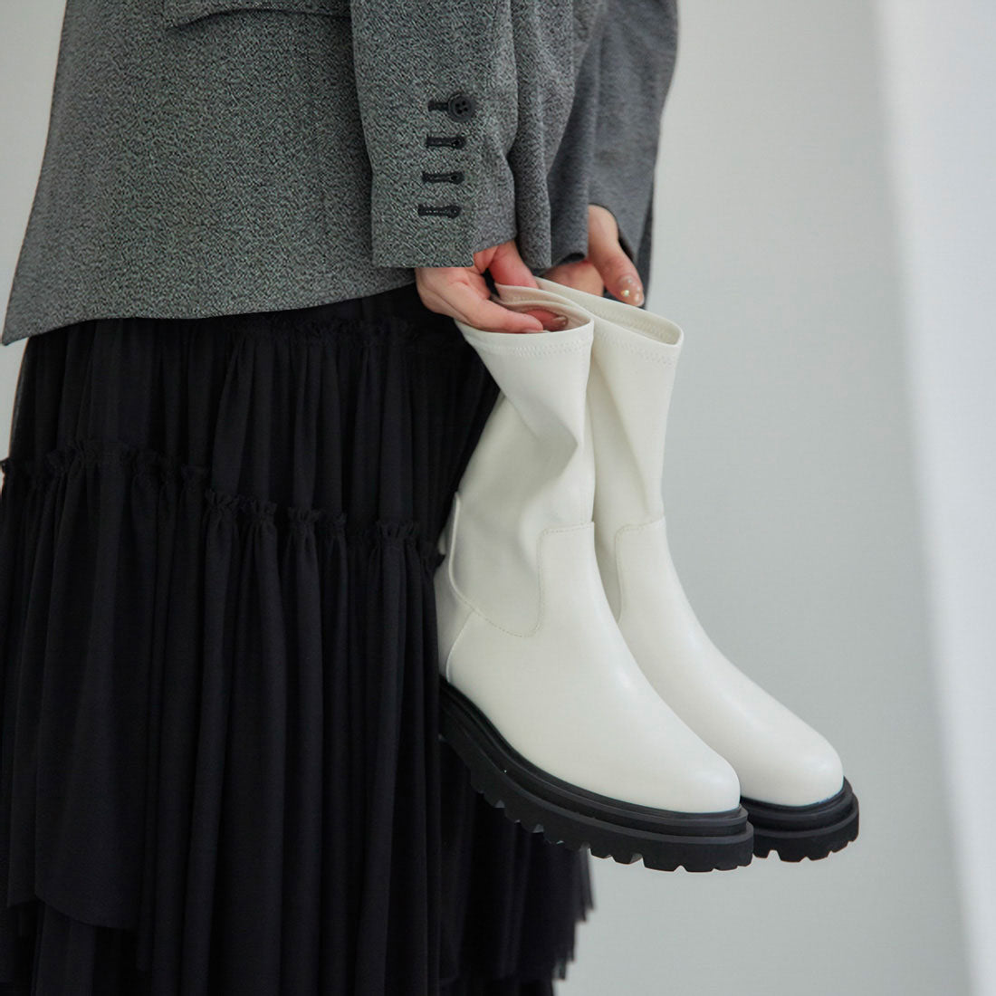 ラシックドット Rachic. ハイパーストレッチショートブーツ